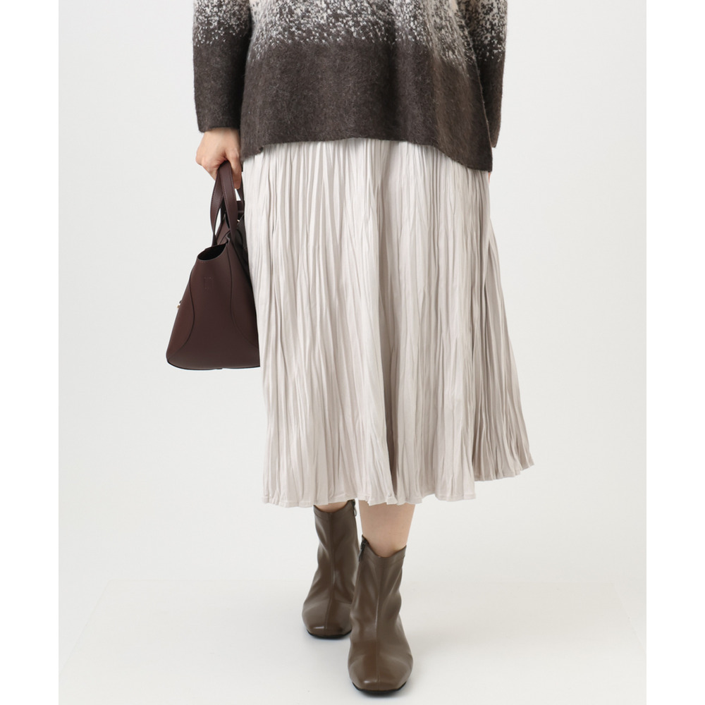 25年冬新作【大きいサイズ/a.v.v×eur3】フェイクスエードプリーツスカート