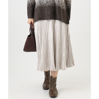 25年冬新作【大きいサイズ/a.v.v&times;eur3】フェイクスエードプリーツスカート