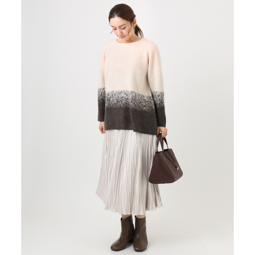 25年冬新作【大きいサイズ/a.v.v×eur3】フェイクスエードプリーツスカート1