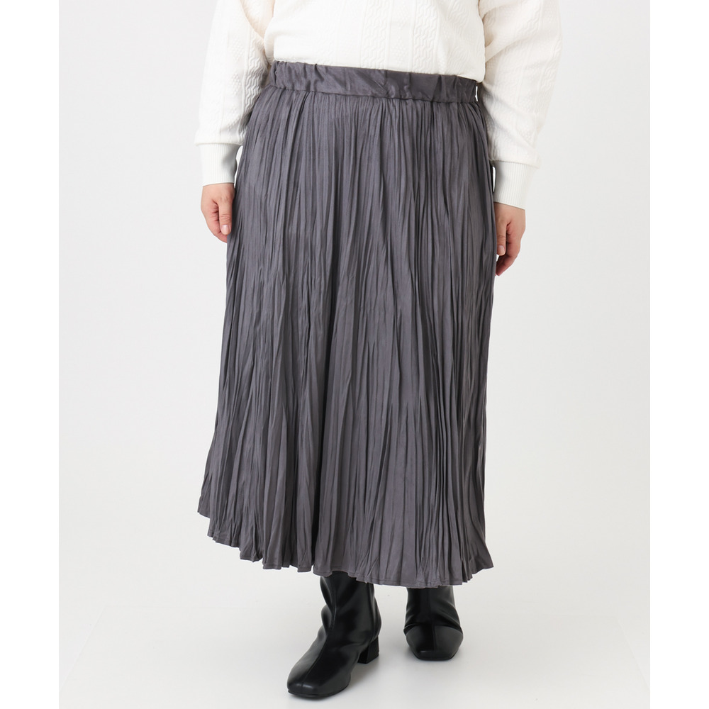 25年冬新作【大きいサイズ/a.v.v×eur3】フェイクスエードプリーツスカート16