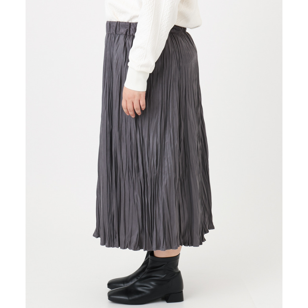 25年冬新作【大きいサイズ/a.v.v×eur3】フェイクスエードプリーツスカート17