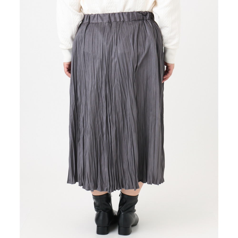 25年冬新作【大きいサイズ/a.v.v×eur3】フェイクスエードプリーツスカート18