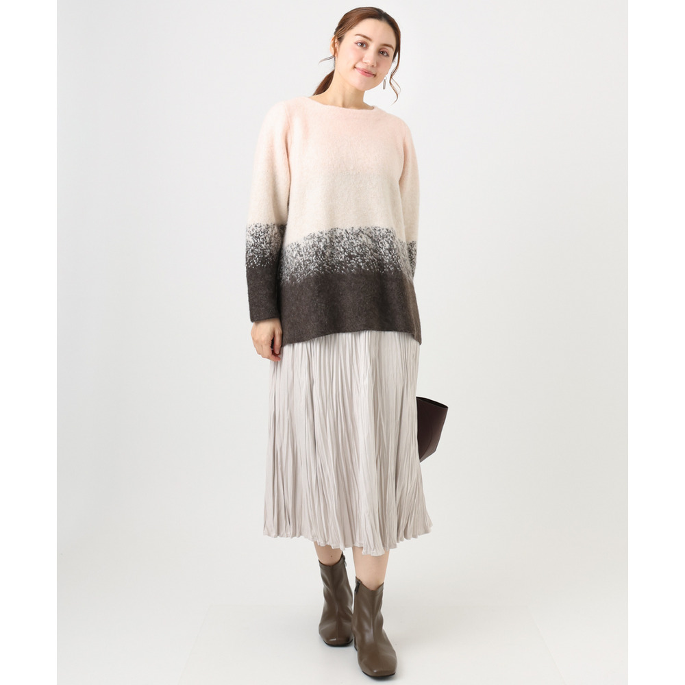 25年冬新作【大きいサイズ/a.v.v×eur3】フェイクスエードプリーツスカート2