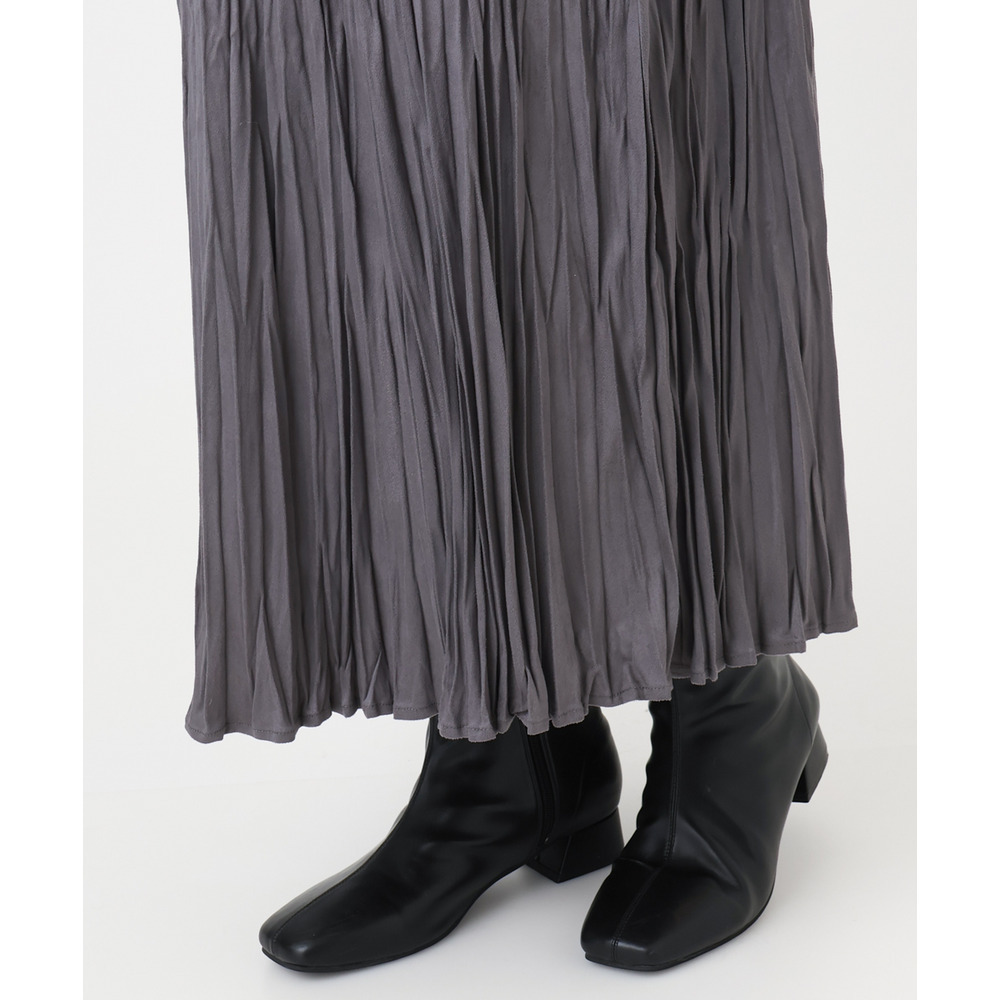 25年冬新作【大きいサイズ/a.v.v×eur3】フェイクスエードプリーツスカート20