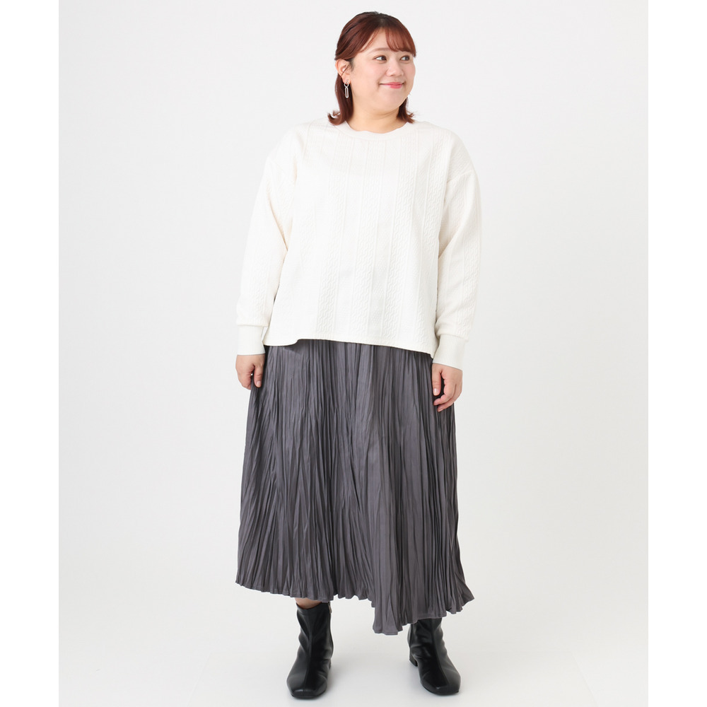 25年冬新作【大きいサイズ/a.v.v×eur3】フェイクスエードプリーツスカート24