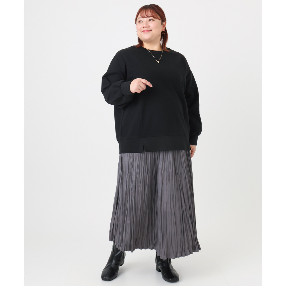 25年冬新作【大きいサイズ/a.v.v×eur3】フェイクスエードプリーツスカート27