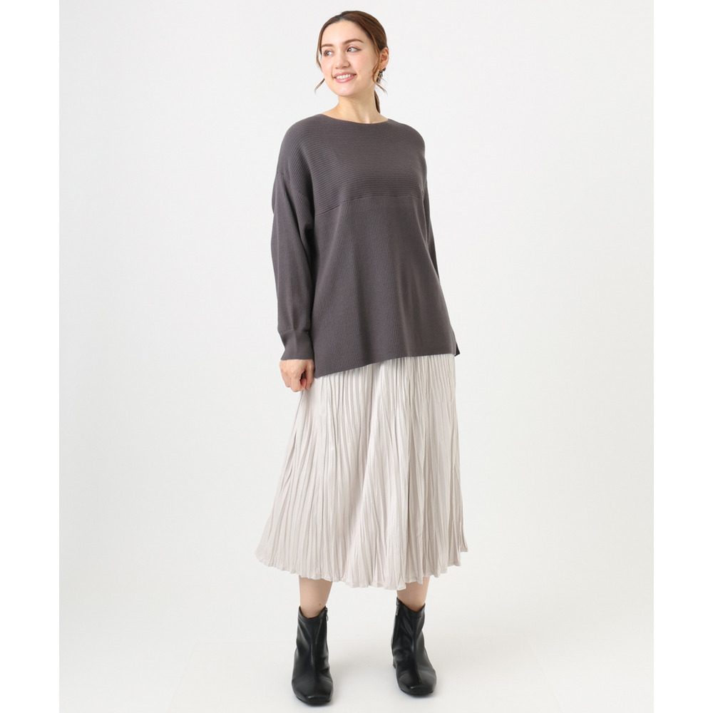 25年冬新作【大きいサイズ/a.v.v×eur3】フェイクスエードプリーツスカート3