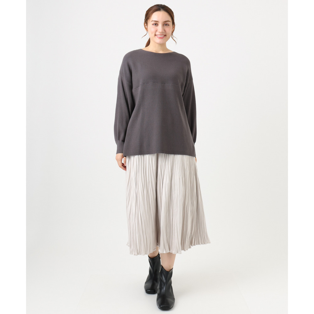 25年冬新作【大きいサイズ/a.v.v×eur3】フェイクスエードプリーツスカート4