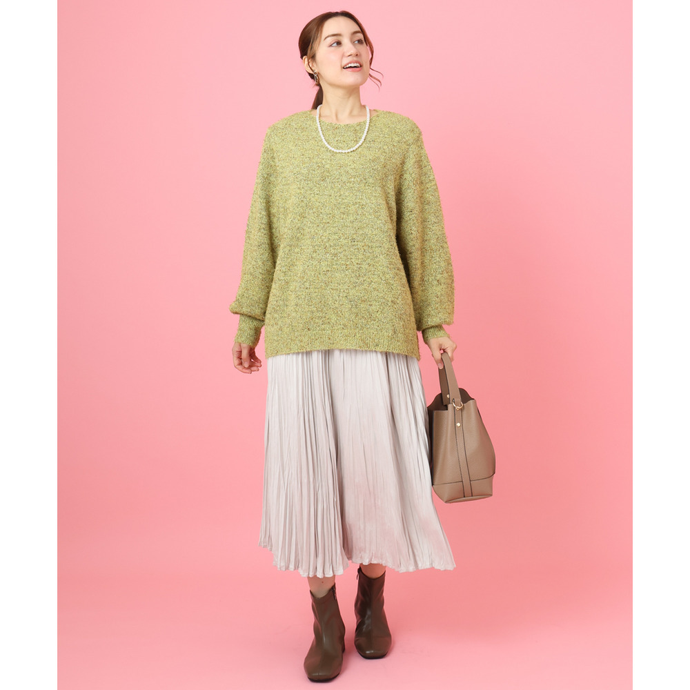 25年冬新作【大きいサイズ/a.v.v×eur3】フェイクスエードプリーツスカート5