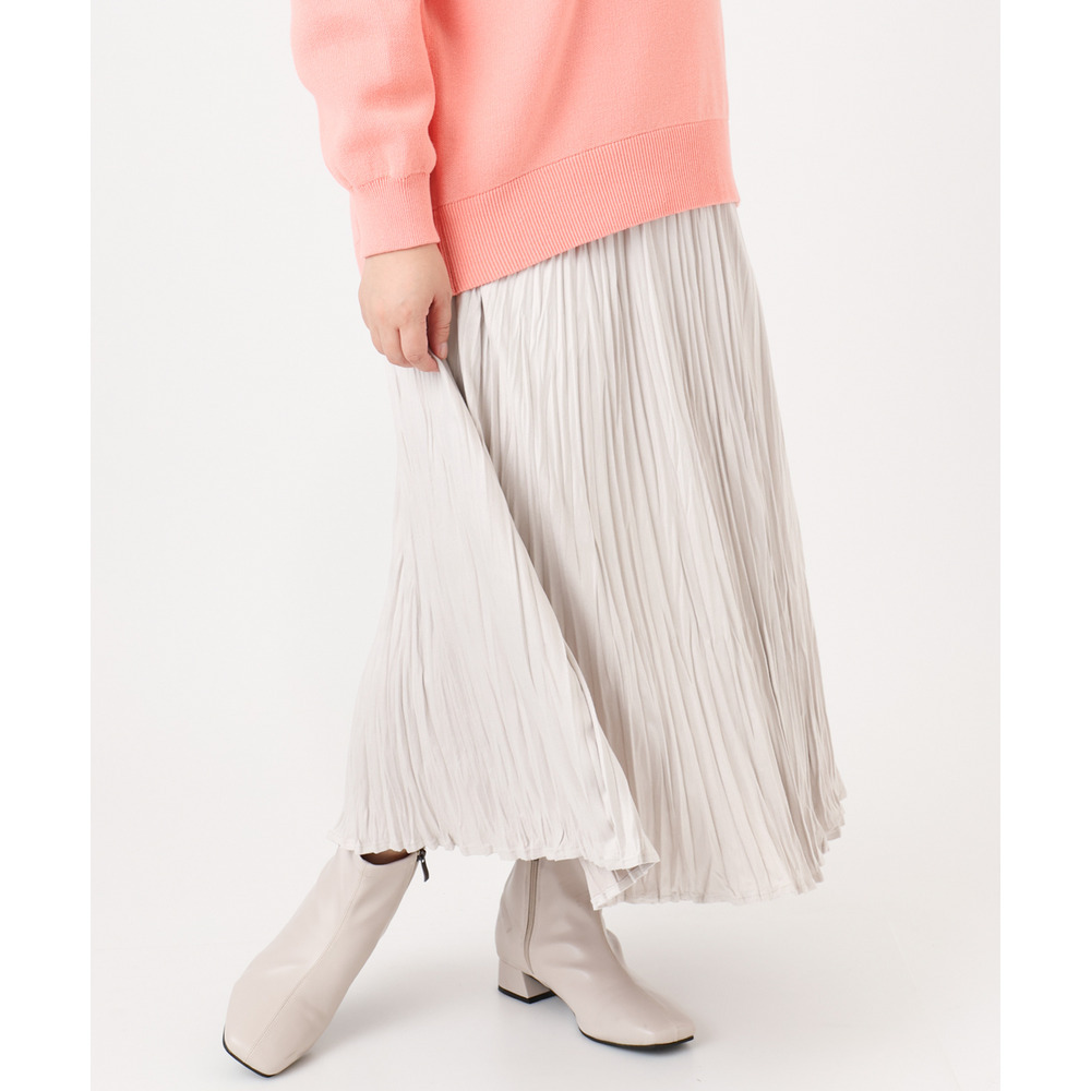 25年冬新作【大きいサイズ/a.v.v×eur3】フェイクスエードプリーツスカート6