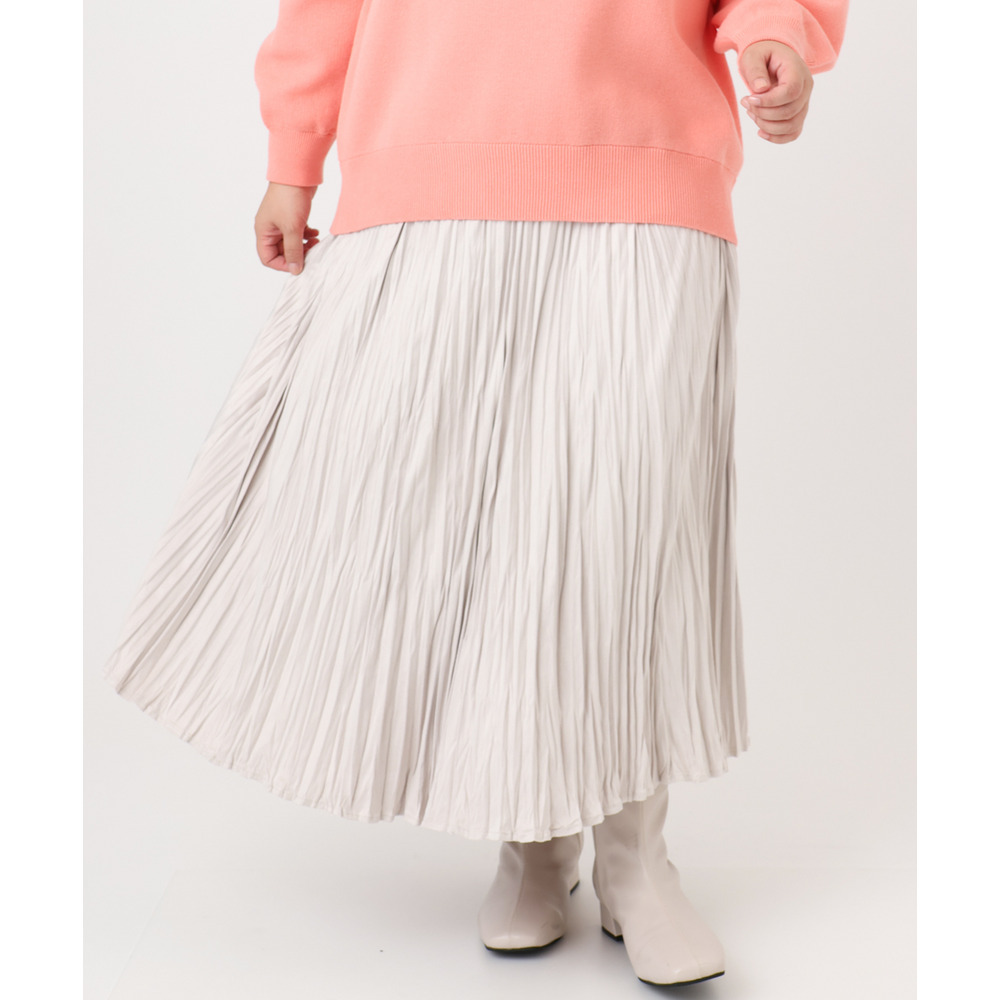 25年冬新作【大きいサイズ/a.v.v×eur3】フェイクスエードプリーツスカート7