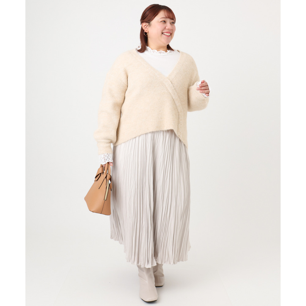 25年冬新作【大きいサイズ/a.v.v×eur3】フェイクスエードプリーツスカート9