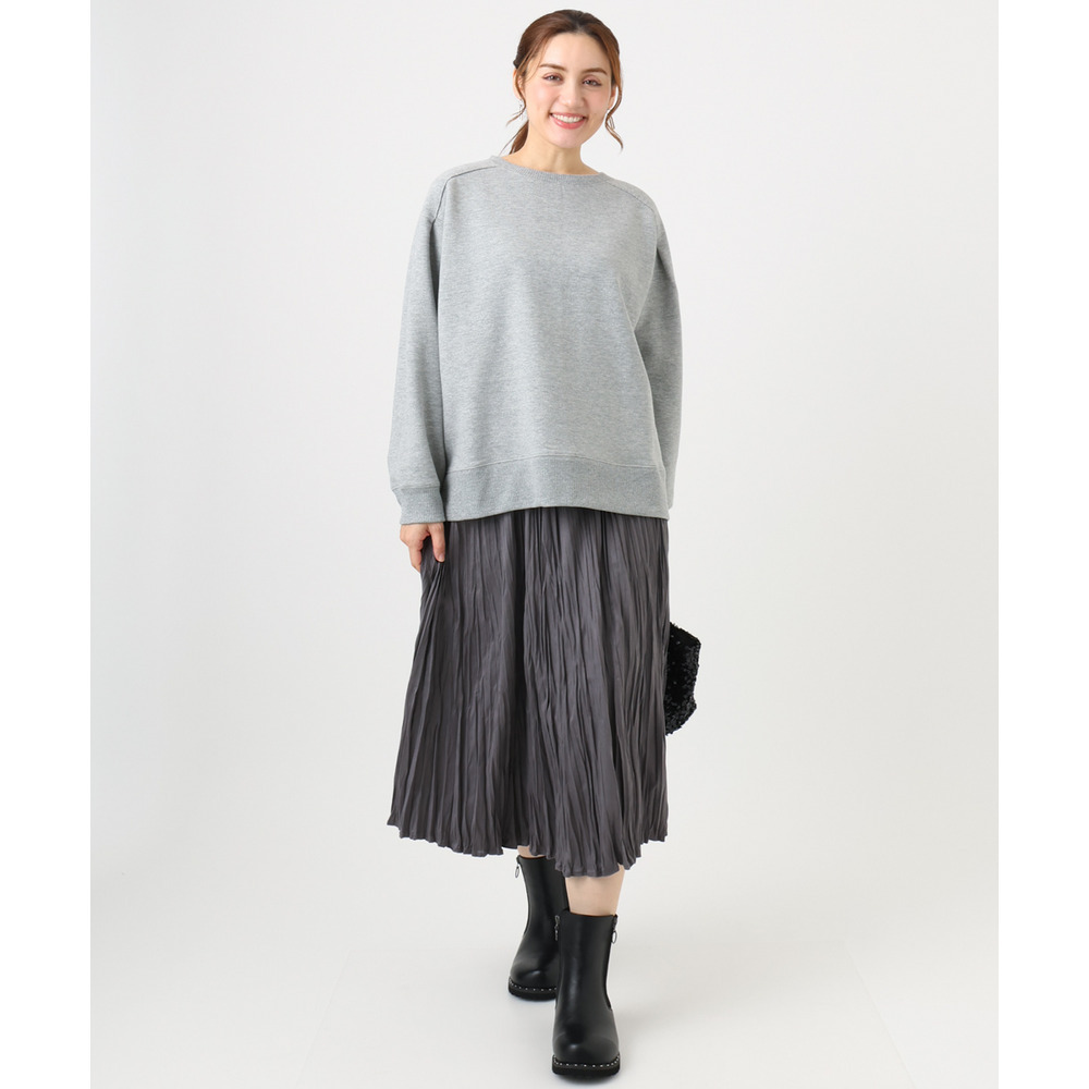 25年冬新作【大きいサイズ/a.v.v×eur3】ラメ裏毛スウェットプルオーバー9