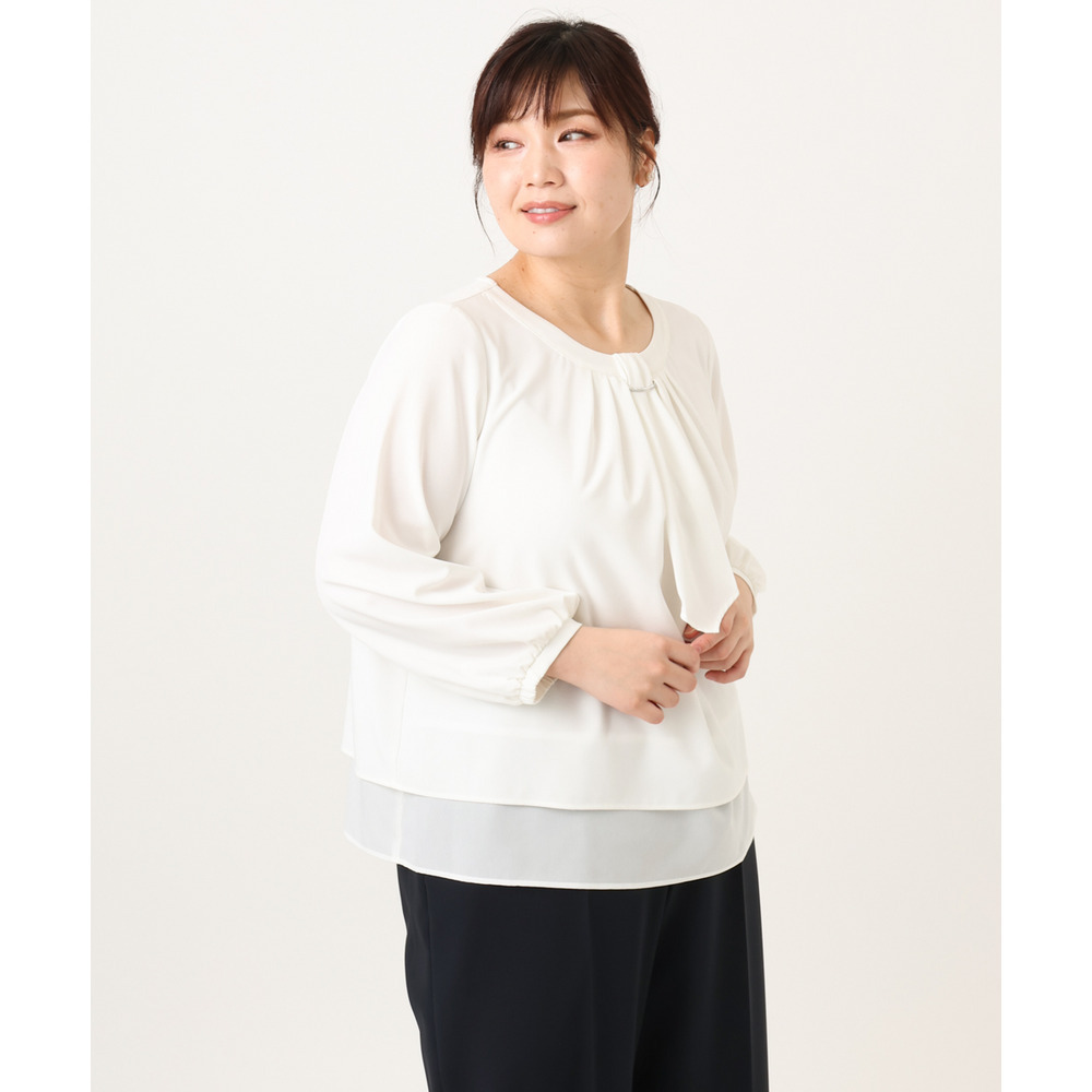 25年冬新作【大きいサイズ】マルチWAYブラウス