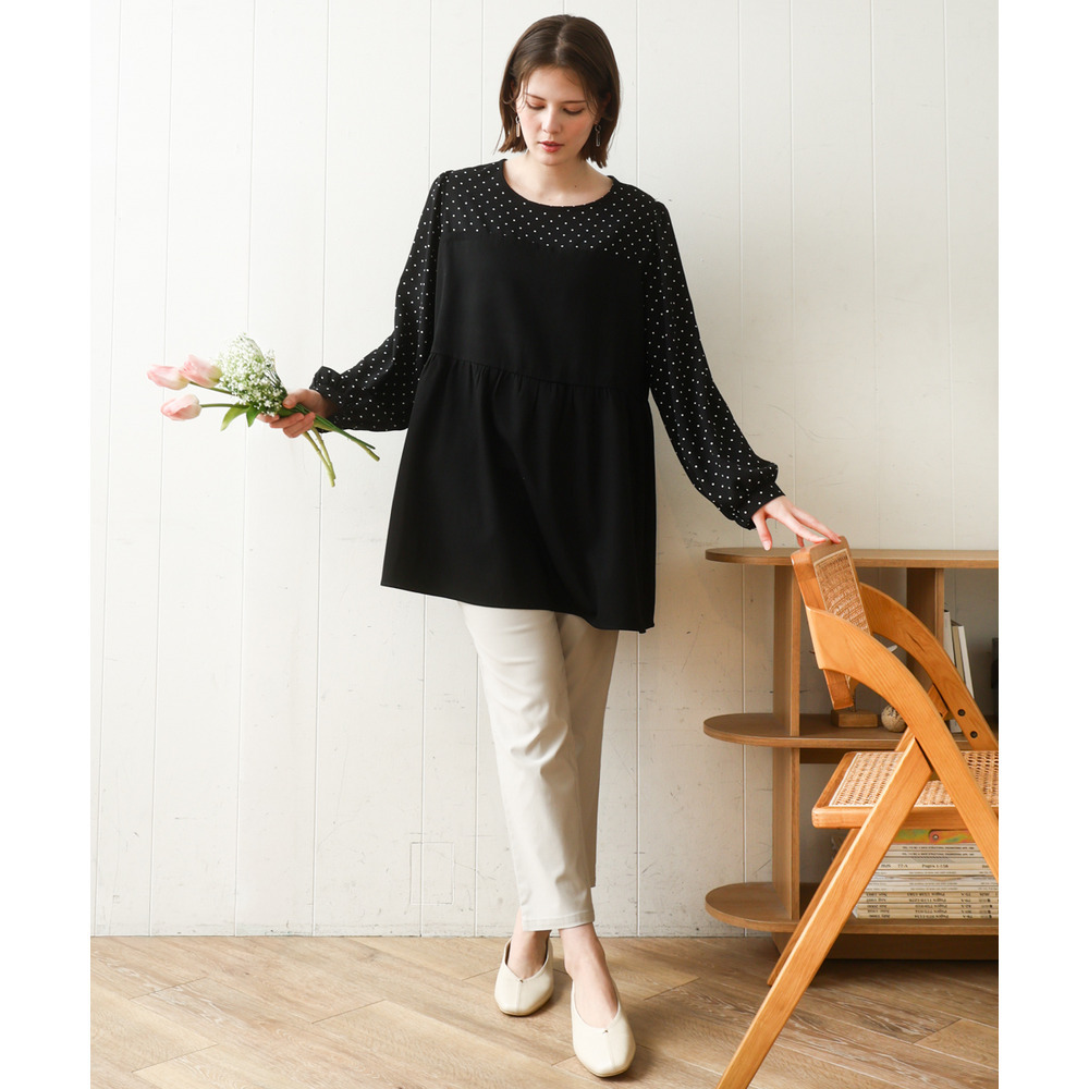 25年冬新作【大きいサイズ】ビスチェ風ドッキングトップス12