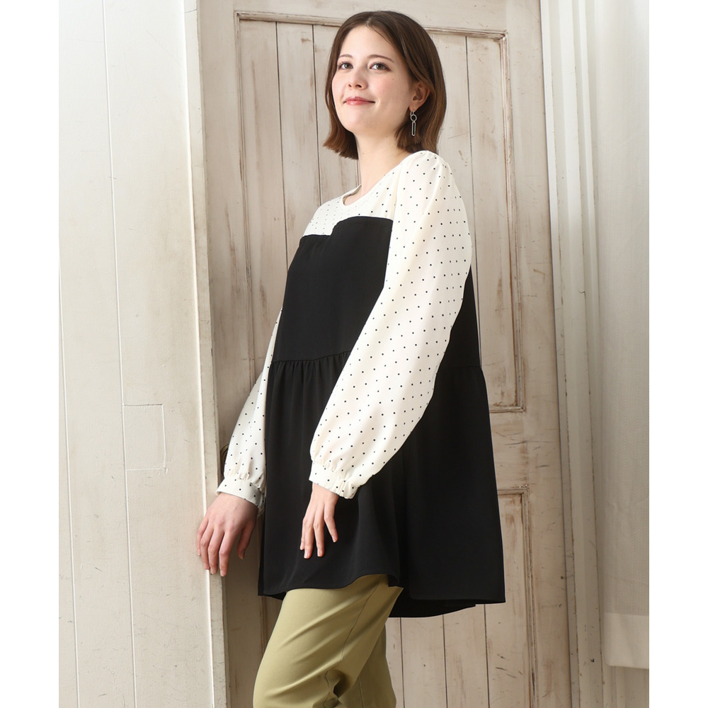 25年冬新作【大きいサイズ】ビスチェ風ドッキングトップス2