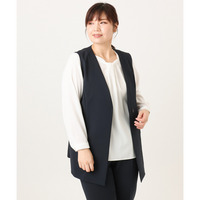 25年冬新作【大きいサイズ】WクロスVネックジレ