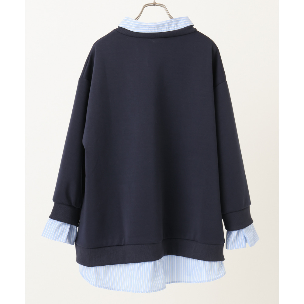 26年冬新作【大きいサイズ】レイヤード風ボウタイトップス7