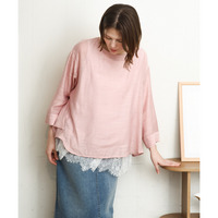 26年春新作【大きいサイズ】ドロップショルダーブラウス