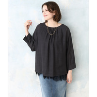 26年春新作【大きいサイズ】ドロップショルダーブラウス