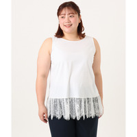 26年春新作【大きいサイズ】レースヘムタンクトップ