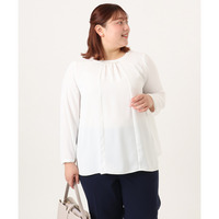 26年春新作【大きいサイズ】パール付きブラウス