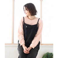 26年春新作【大きいサイズ】リップルジャージー2WAYカットソー