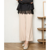 26年春新作【大きいサイズ】センタープレスワイドパンツ
