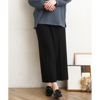 26年春新作【大きいサイズ】センタープレスワイドパンツ