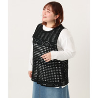 26年春新作【大きいサイズ】かぎ針風レースベスト