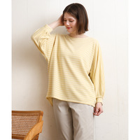 26年春新作【大きいサイズ】リップルボーダーカットソー