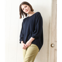 26年春新作【大きいサイズ】リップルボーダーカットソー