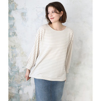 26年春新作【大きいサイズ】リップルボーダーカットソー