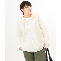 26年春新作【大きいサイズ】レースアップメッシュフーディ