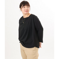 26年春新作【大きいサイズ】ドレープネックトップス
