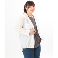 26年春新作【大きいサイズ】フーディ―ブラウス