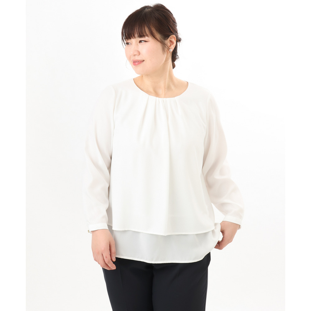 26年春新作【大きいサイズ】2wayブラウス