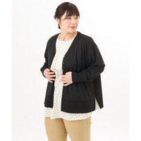 26年春新作【大きいサイズ】Vネックボクシーカーディガン