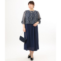 26年春新作【大きいサイズ】2wayレースボレロセットワンピース