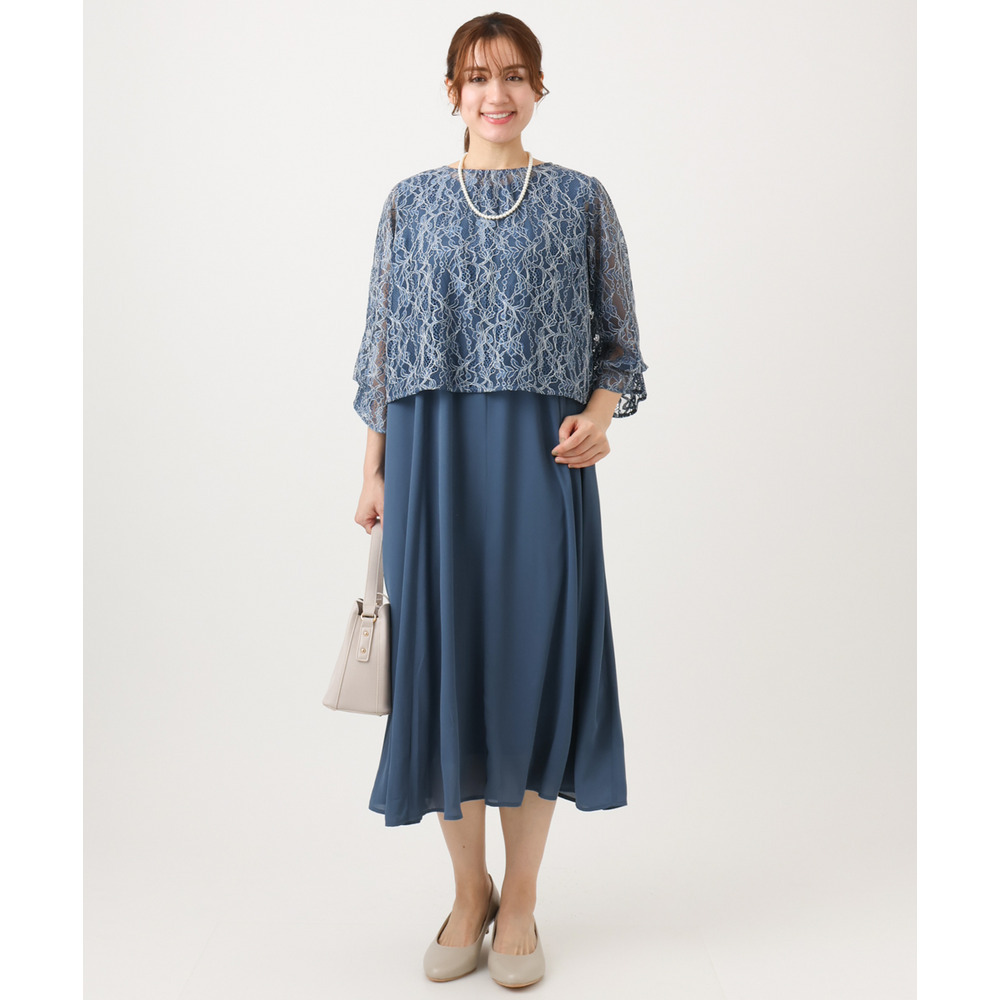 26年春新作【大きいサイズ】2wayレースボレロセットワンピース1