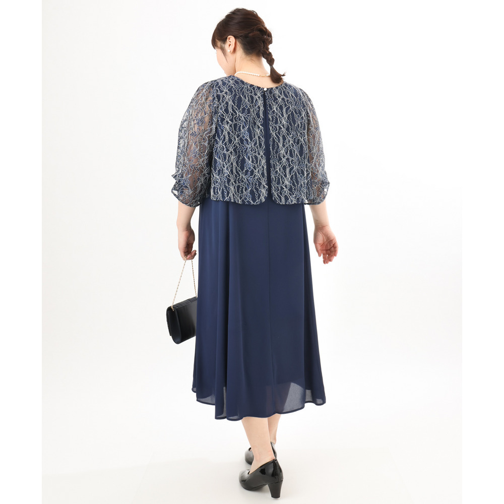 26年春新作【大きいサイズ】2wayレースボレロセットワンピース16