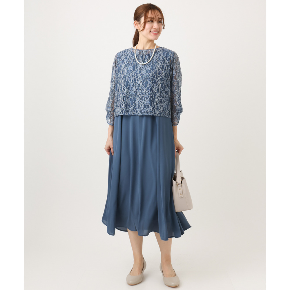 26年春新作【大きいサイズ】2wayレースボレロセットワンピース3