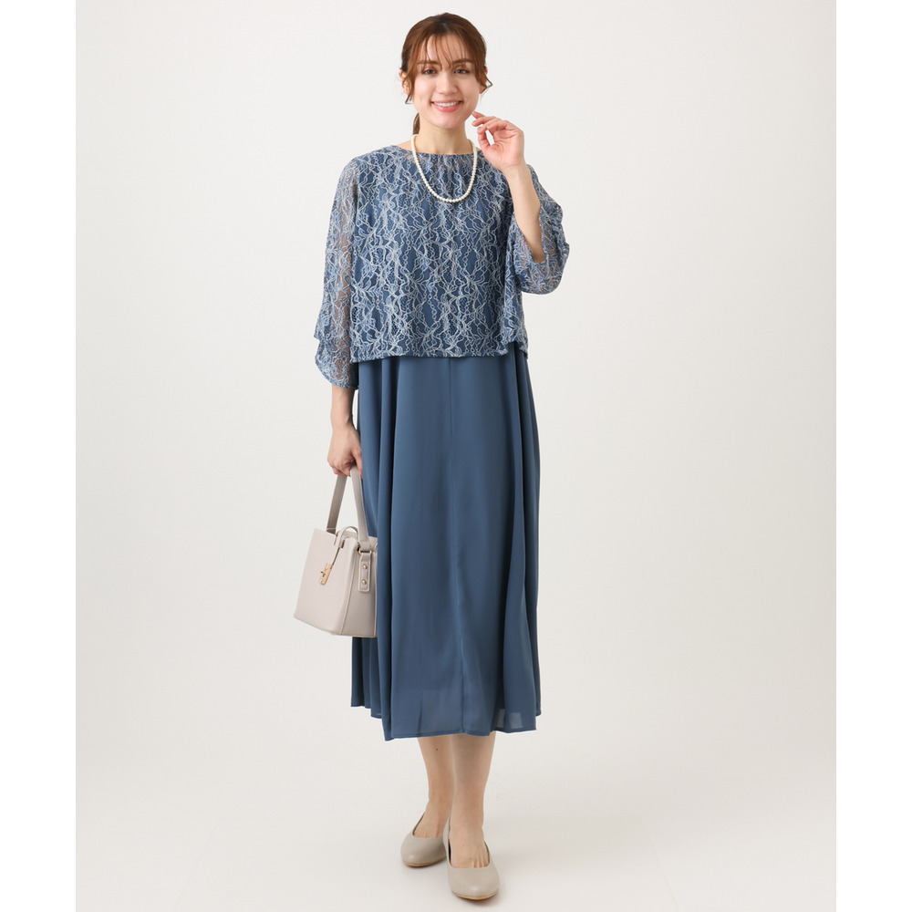 26年春新作【大きいサイズ】2wayレースボレロセットワンピース1