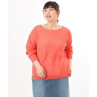 26年春新作【大きいサイズ】テープヤーンプルオーバーニット