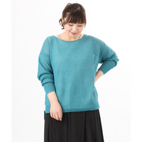26年春新作【大きいサイズ】テープヤーンプルオーバーニット