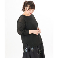 26年春新作【大きいサイズ】テープヤーンプルオーバーニット