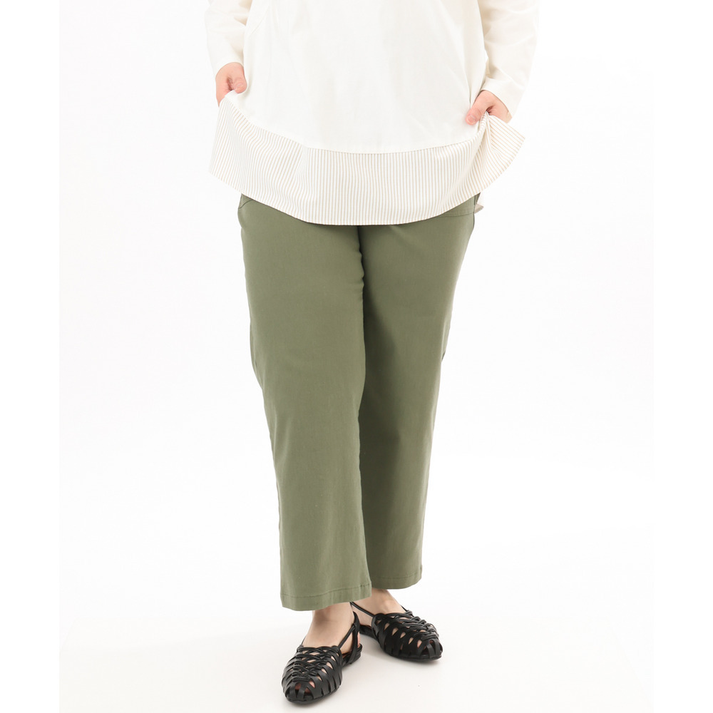 26年春新作【大きいサイズ】ストレッチベイカーパンツ