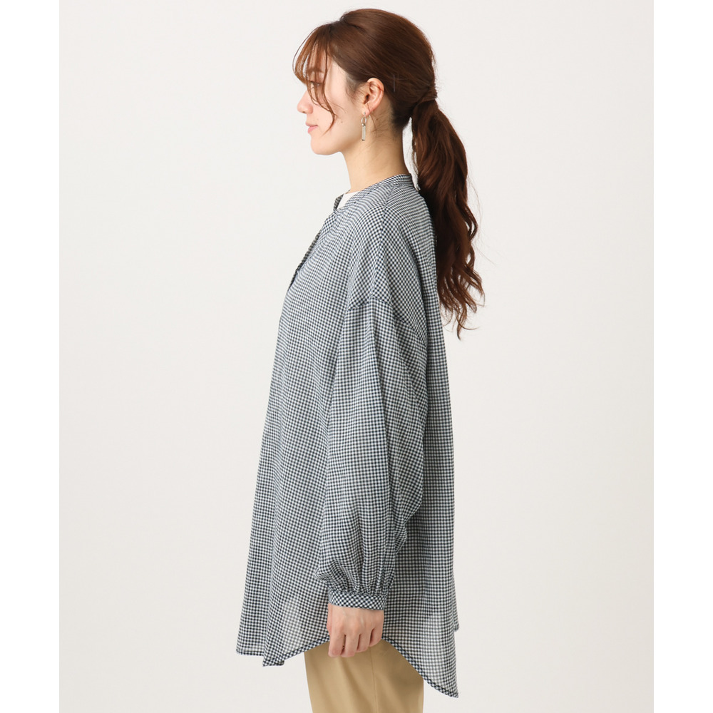 26年春新作【大きいサイズ】バンドカラーコットンブラウス15