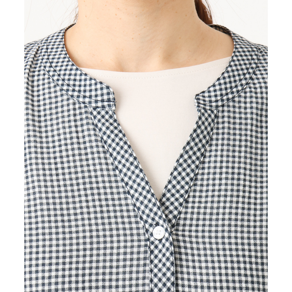 26年春新作【大きいサイズ】バンドカラーコットンブラウス18