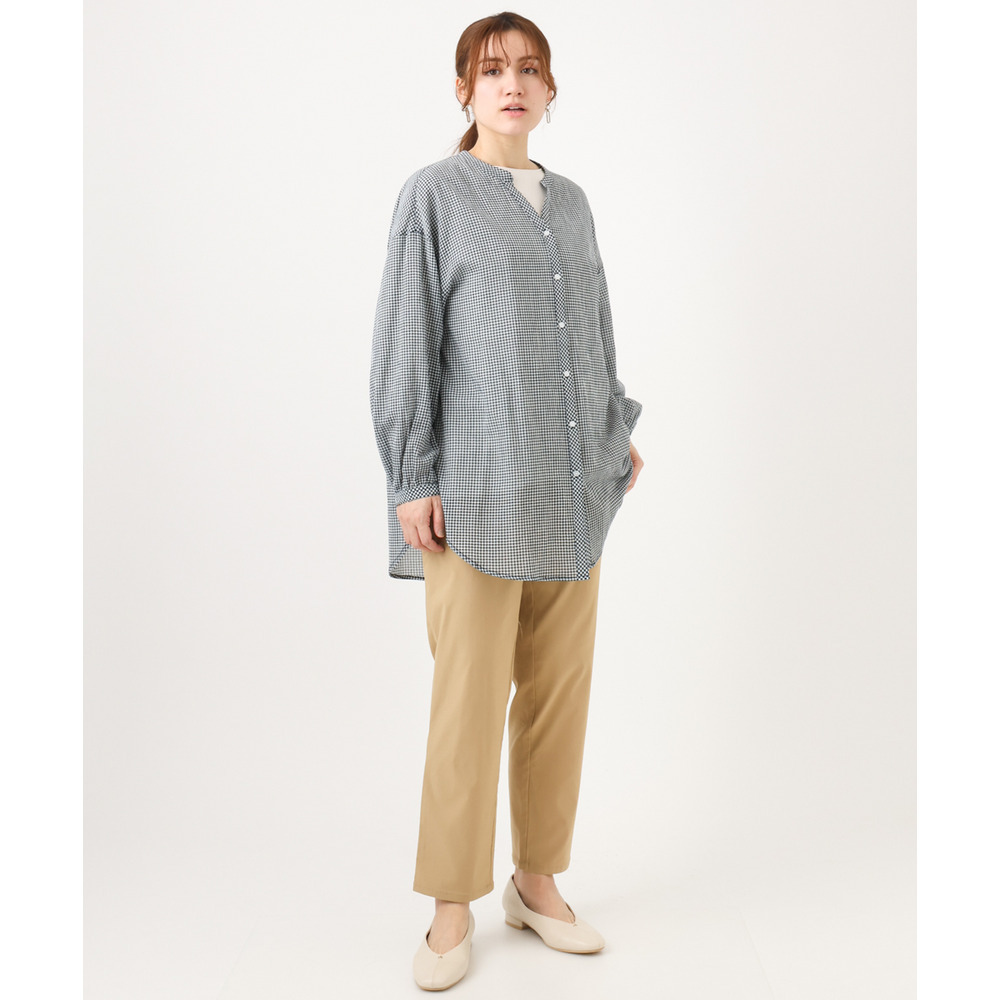 26年春新作【大きいサイズ】バンドカラーコットンブラウス23